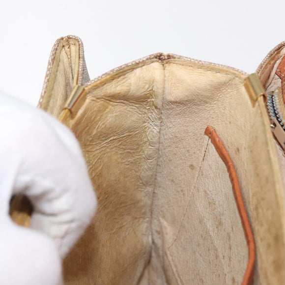 CELINE Macadam Canvas Hand Bag PVC Beige Gold Auth 159948