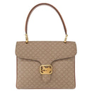 CELINE Macadam Canvas Hand Bag PVC Beige Gold Auth 159948-2