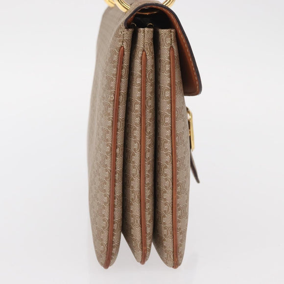 CELINE Macadam Canvas Hand Bag PVC Beige Gold Auth 159948