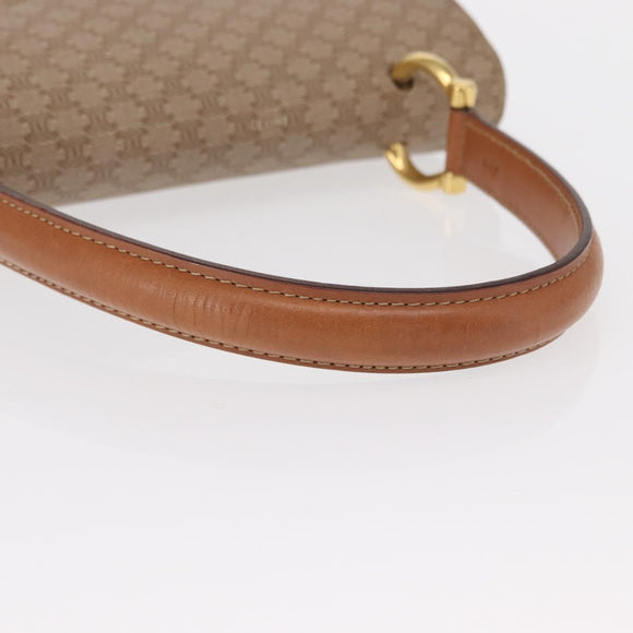 CELINE Macadam Canvas Hand Bag PVC Beige Gold Auth 159948