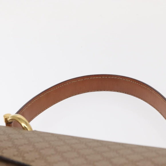CELINE Macadam Canvas Hand Bag PVC Beige Gold Auth 159948