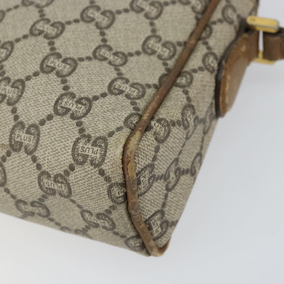 GUCCI GG Plus Supreme Web Sherry Line Shoulder Bag PVC Beige Gold Auth 159949