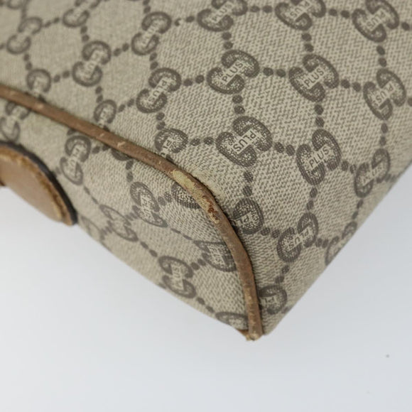 GUCCI GG Plus Supreme Web Sherry Line Shoulder Bag PVC Beige Gold Auth 159949
