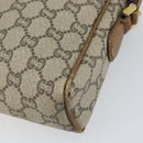GUCCI GG Plus Supreme Web Sherry Line Shoulder Bag PVC Beige Gold Auth 159949-12