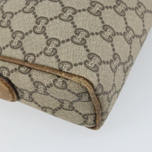 GUCCI GG Plus Supreme Web Sherry Line Shoulder Bag PVC Beige Gold Auth 159949