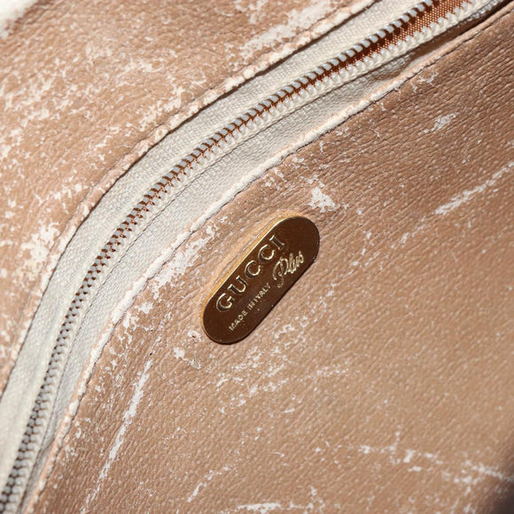 GUCCI GG Plus Supreme Web Sherry Line Shoulder Bag PVC Beige Gold Auth 159949