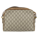 GUCCI GG Plus Supreme Web Sherry Line Shoulder Bag PVC Beige Gold Auth 159949-3