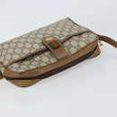 GUCCI GG Plus Supreme Web Sherry Line Shoulder Bag PVC Beige Gold Auth 159949-6