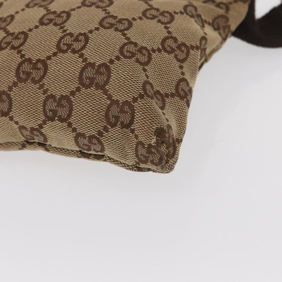 GUCCI GG Canvas Waist bag Beige Silver 28566 Auth 159952