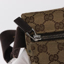GUCCI GG Canvas Waist bag Beige Silver 28566 Auth 159952-11