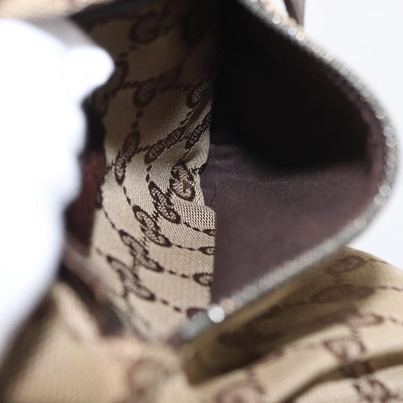 GUCCI GG Canvas Waist bag Beige Silver 28566 Auth 159952