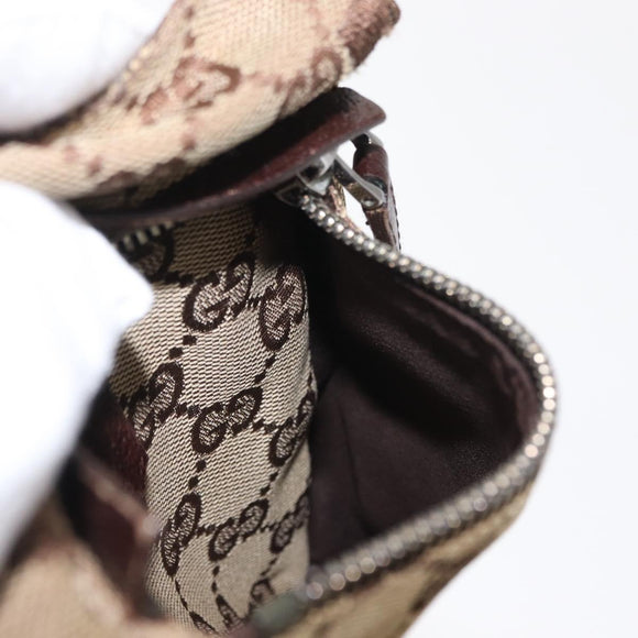 GUCCI GG Canvas Waist bag Beige Silver 28566 Auth 159952