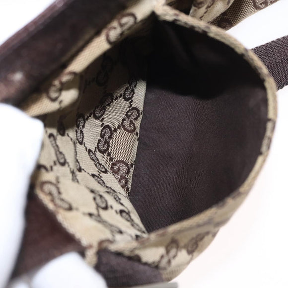 GUCCI GG Canvas Waist bag Beige Silver 28566 Auth 159952