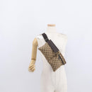 GUCCI GG Canvas Waist bag Beige Silver 28566 Auth 159952-25