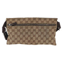 GUCCI GG Canvas Waist bag Beige Silver 28566 Auth 159952-2