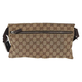 GUCCI GG Canvas Waist bag Beige Silver 28566 Auth 159952 - 0