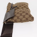 GUCCI GG Canvas Waist bag Beige Silver 28566 Auth 159952-4