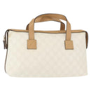GUCCI GG Supreme Hand Bag PVC Leather Outlet White Gold 264210 Auth 159960-1