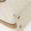 GUCCI GG Supreme Hand Bag PVC Leather Outlet White Gold 264210 Auth 159960-12
