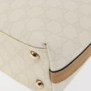 GUCCI GG Supreme Hand Bag PVC Leather Outlet White Gold 264210 Auth 159960-13