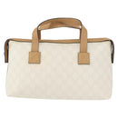 GUCCI GG Supreme Hand Bag PVC Leather Outlet White Gold 264210 Auth 159960-2