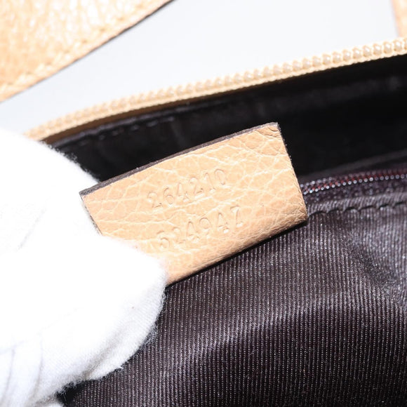 GUCCI GG Supreme Hand Bag PVC Leather Outlet White Gold 264210 Auth 159960