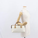 GUCCI GG Supreme Hand Bag PVC Leather Outlet White Gold 264210 Auth 159960-22