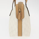 GUCCI GG Supreme Hand Bag PVC Leather Outlet White Gold 264210 Auth 159960-5