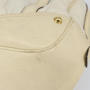 GUCCI Horsebit Boston Bag Leather Gold White Auth 159962-10