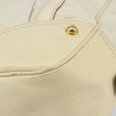 GUCCI Horsebit Boston Bag Leather Gold White Auth 159962-12