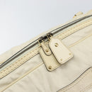 GUCCI Horsebit Boston Bag Leather Gold White Auth 159962-14