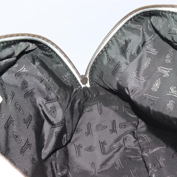 GUCCI Horsebit Boston Bag Leather Gold White Auth 159962