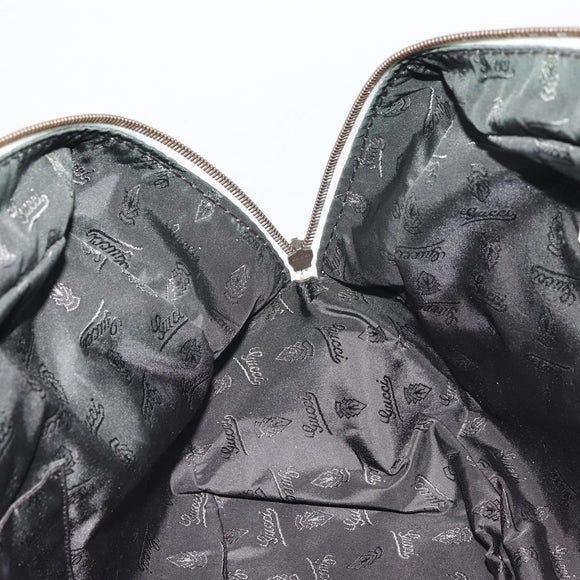 GUCCI Horsebit Boston Bag Leather Gold White Auth 159962