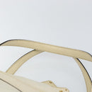 GUCCI Horsebit Boston Bag Leather Gold White Auth 159962-8