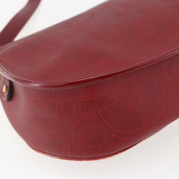 Christian Dior Trotter Canvas Shoulder Bag PVC Red Gold Auth 159963