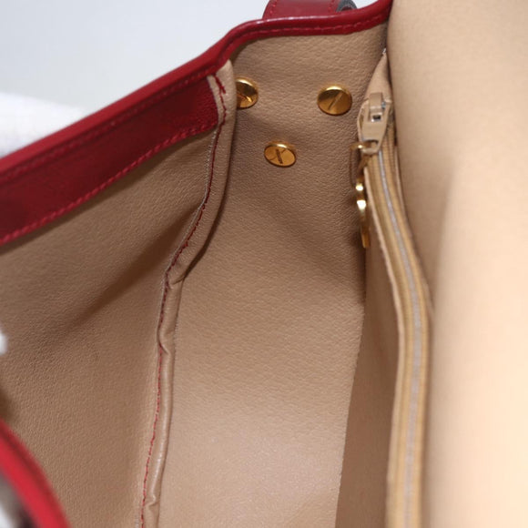 Christian Dior Trotter Canvas Shoulder Bag PVC Red Gold Auth 159963