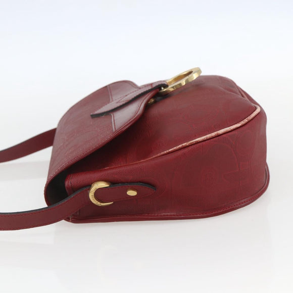 Christian Dior Trotter Canvas Shoulder Bag PVC Red Gold Auth 159963