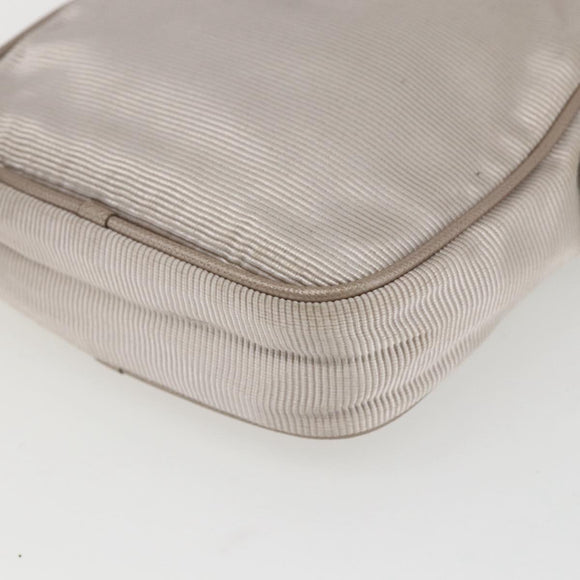 Salvatore Ferragamo Vala Shoulder Bag Nylon Beige Gold Auth 159964