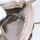Salvatore Ferragamo Vala Shoulder Bag Nylon Beige Gold Auth 159964-17
