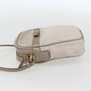 Salvatore Ferragamo Vala Shoulder Bag Nylon Beige Gold Auth 159964-4