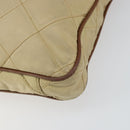 PRADA Quilted Shoulder Bag Nylon Beige Silver Auth 159966-15
