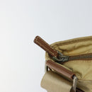 PRADA Quilted Shoulder Bag Nylon Beige Silver Auth 159966-8