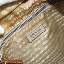 PRADA Quilted Shoulder Bag Nylon Beige Silver Auth 159966-9