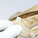 PRADA Quilted Shoulder Bag Nylon Beige Silver Auth 159966-11