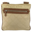 PRADA Quilted Shoulder Bag Nylon Beige Silver Auth 159966-13