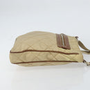 PRADA Quilted Shoulder Bag Nylon Beige Silver Auth 159966-3