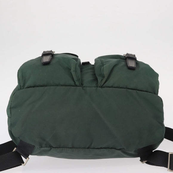 PRADA Backpack Nylon Green Silver Auth 159970