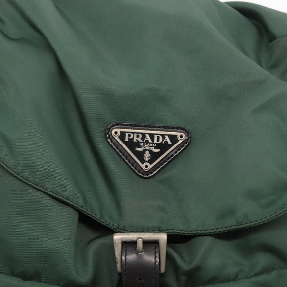 PRADA Backpack Nylon Green Silver Auth 159970