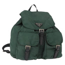PRADA Backpack Nylon Green Silver Auth 159970-1