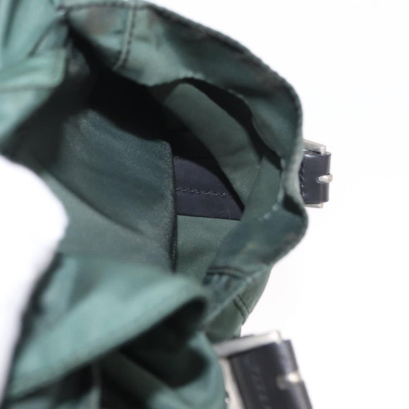 PRADA Backpack Nylon Green Silver Auth 159970